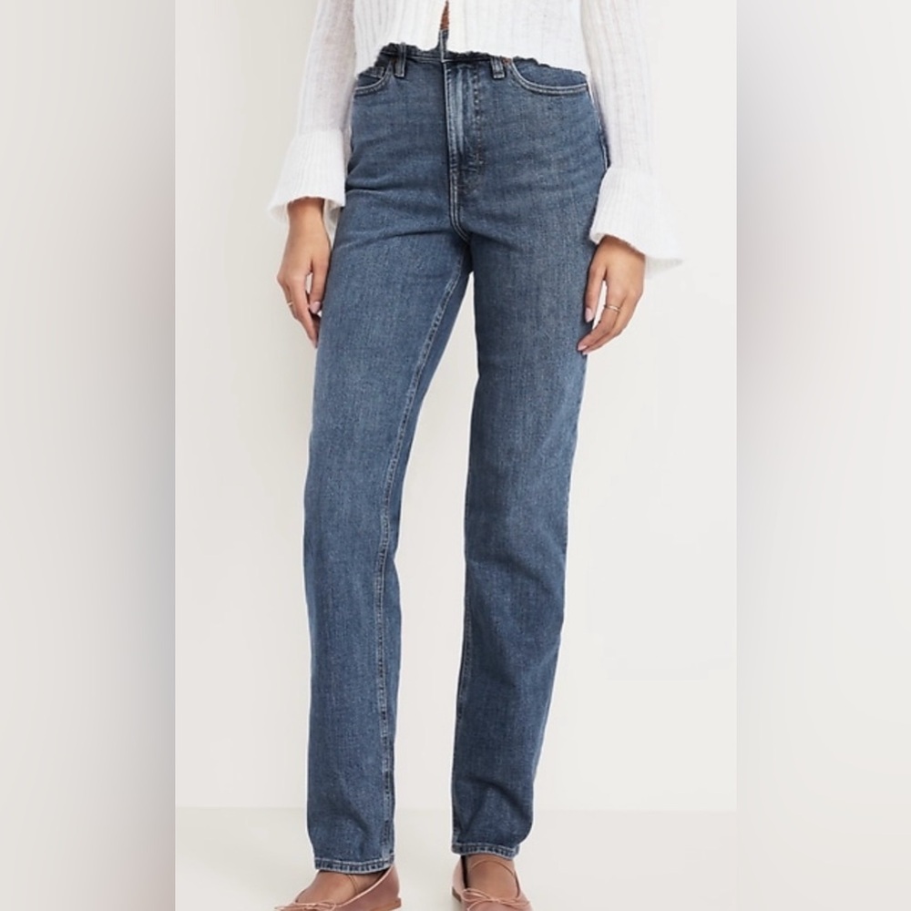 NWT Old Navy Extra High Waisted Straight Jeans